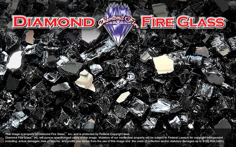 Black Reflective Nugget Diamond Fire Glass