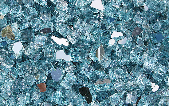 Caribbean Teal Reflective Nugget Fireplace Glass Crystals