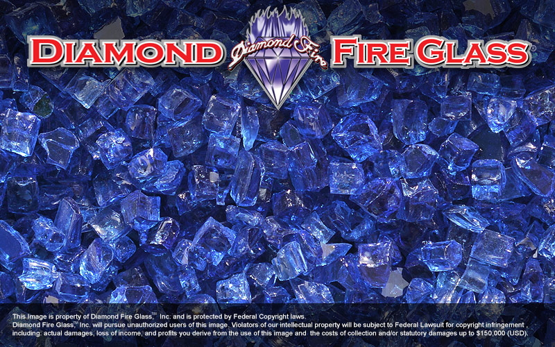Electric Blue Nugget Diamond Fire Glass