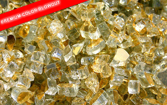 Gold Reflective Fireplace Glass Crystals