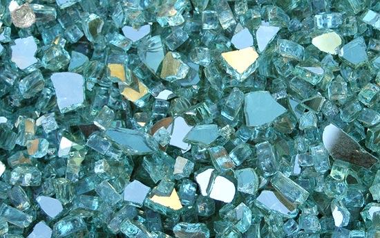 Green Reflective Fireplace Glass Crystals