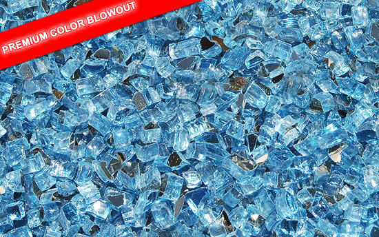 Bali Blue Reflective Fireplace Glass