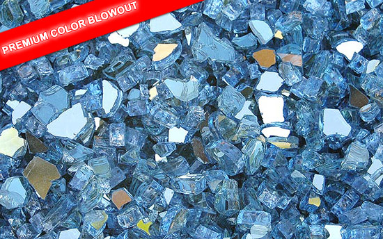 Blue Reflective Fireplace Glass Crystals