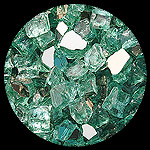 Green Reflective Nugget  Diamond Fireplace Glass