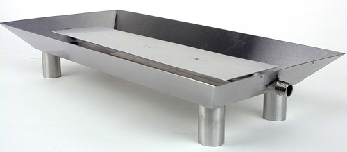 Fluted Rectangle Stainless Steel Pan Burner - 16" x 12" x 4.25"