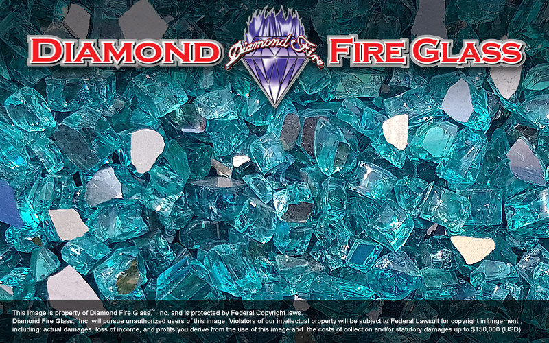Bahama Blue Reflective Nugget Diamond Fire Glass