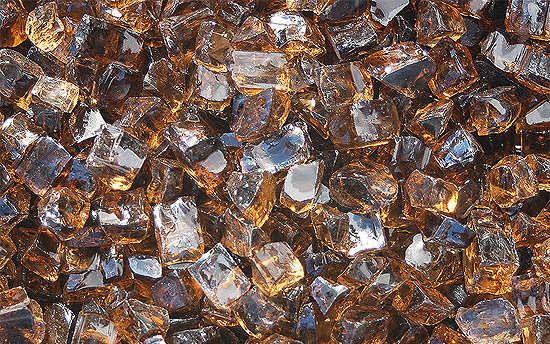 Copper Nugget Fireplace Glass Crystals