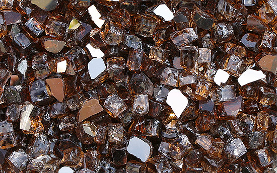Copper Reflective Nugget Fireplace Glass Crystals
