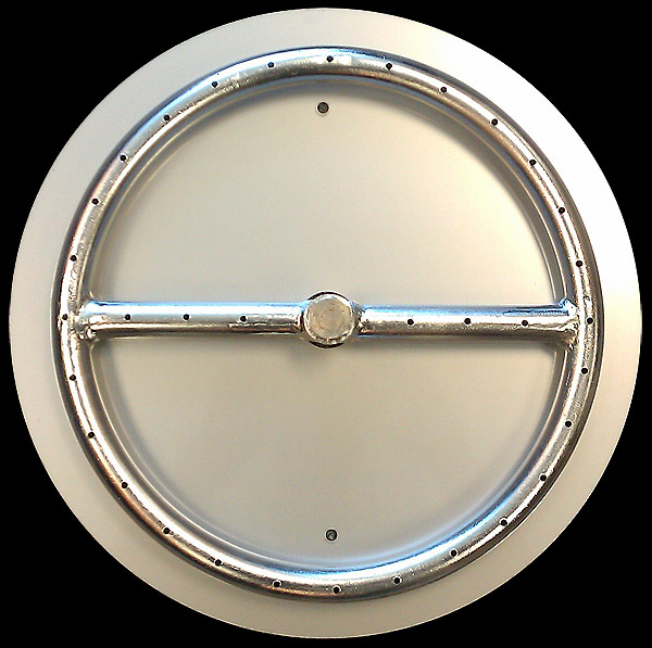 Stainless Steel 12" Fire Pit Ring with 14" Flat Disc Pan 